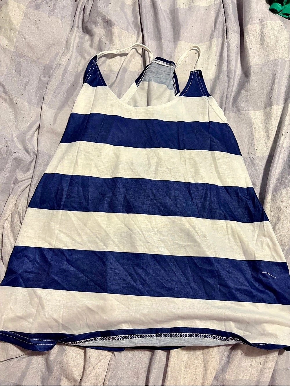 Striped Tank Top in Blue & White Like New